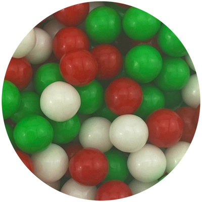 Jumbo Red/White/Green Nonpareils, 30 lb.