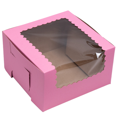 Strawberry Pink Cupcake Box, 8 x 4"