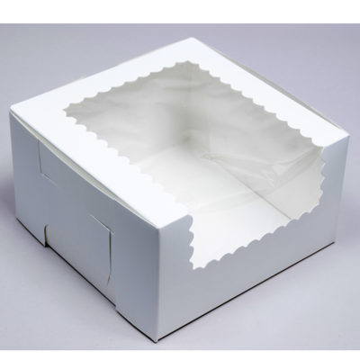White Cupcake Box,  8 x 4"