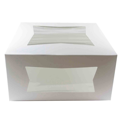 Cake Box w/Window White, 10" x 10" x 5"