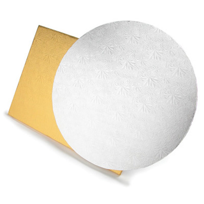 White Rectangle Foil Cake Drum, 13 3/4" x 18 3/4"