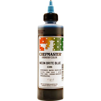 Chefmaster Neon Blue Airbrush Color, 9 oz. 