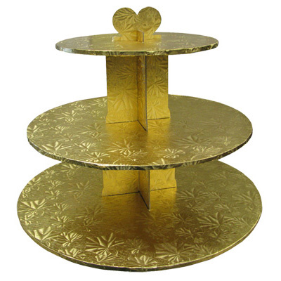 Gold 3-Tier Cupcake Stand, 11 3/4" 