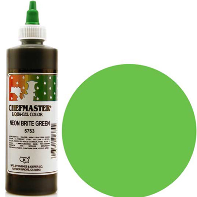 Chefmaster Neon Green Liqua-Gel, 10.5 oz.