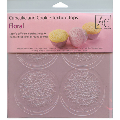 Autumn Carpenter Floral Cupcake & Cookie Texture Top Set, 3 count