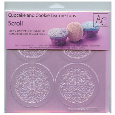 Autumn Carpenter Scroll Cupcake & Cookie Texture Top Set, 3 count