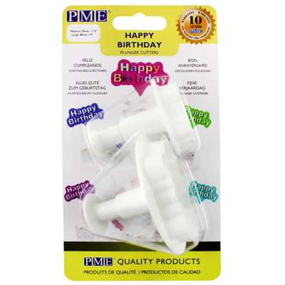 PME Happy Birthday Plunger Cutter, Set of 2