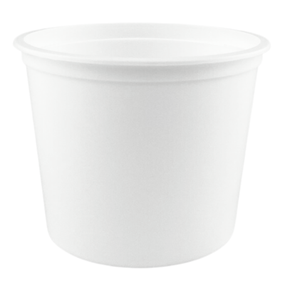 White Plastic Container, 12 oz.