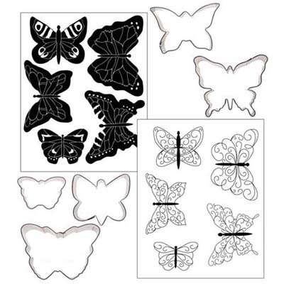 Autumn Carpenter Butterfly Cookie Cutter Texture Set