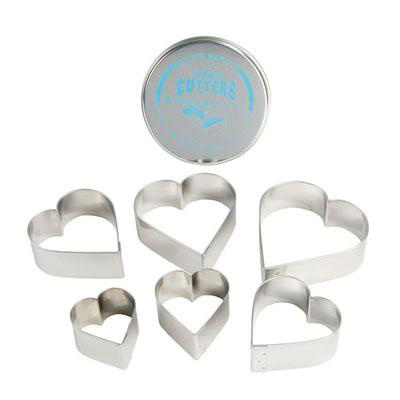 Ateco Hearts Cookie Cutter Set, 6 count