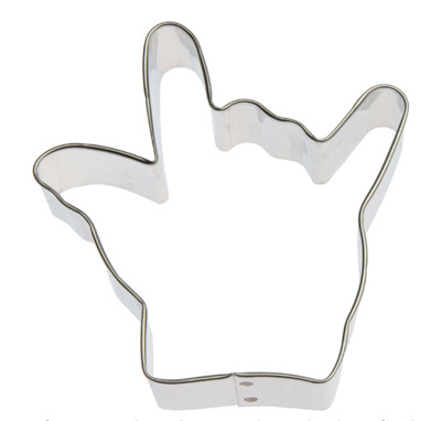 Celebakes Hand Love Sign Cookie Cutter, 4"