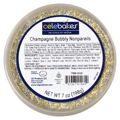 Celebakes Champagne Bubbly Nonpareils, 7 oz. 