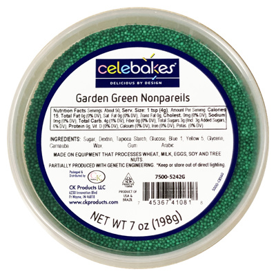 Celebakes Garden Green Nonpareils, 7 oz.