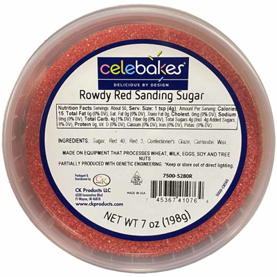 Celebakes Rowdy Red Sanding Sugar, 7 oz.
