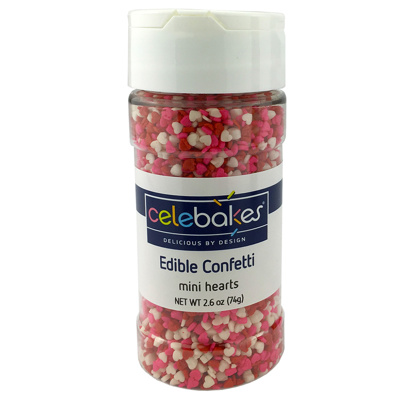 Celebakes Mini Hearts Edible Confetti, 2.6 oz.