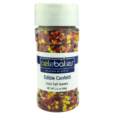Celebakes Mini Fall Leaves Edible Confetti, 2.4 oz.