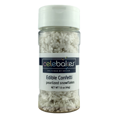 Celebakes Pearlized Snowflakes Edible Confetti, 1.6 oz.