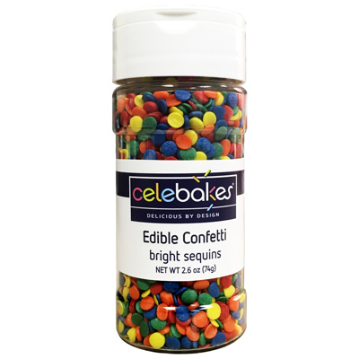 Celebakes Bright Sequins Edible Confetti, 2.6 oz.