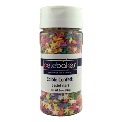 Celebakes Pastel Stars Edible Confetti, 2.4 oz.