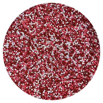 Celebakes Red/White/Pink Nonpareils, 25 lb.