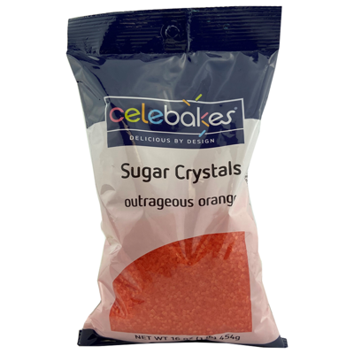 Celebakes Outrageous Orange Sugar Crystals, 16 oz.