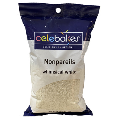 Celebakes Whimsical White Nonpareils, 16 oz.