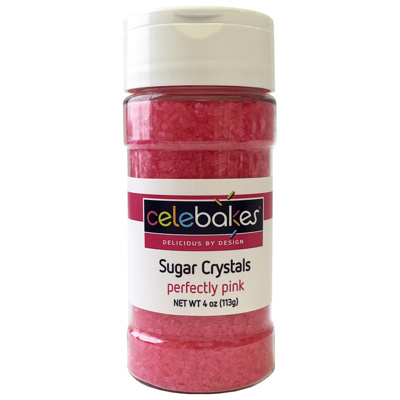 Celebakes Perfectly Pink Sugar Crystals, 4 oz.