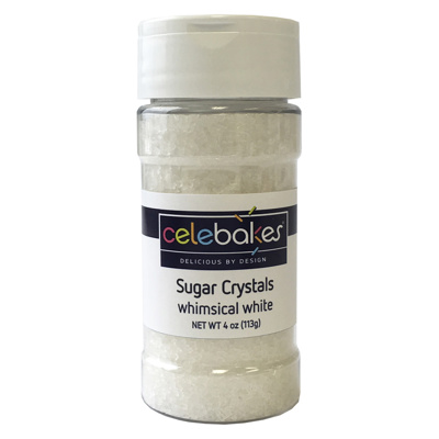 Celebakes Whimsical White Sugar Crystals, 4 oz.