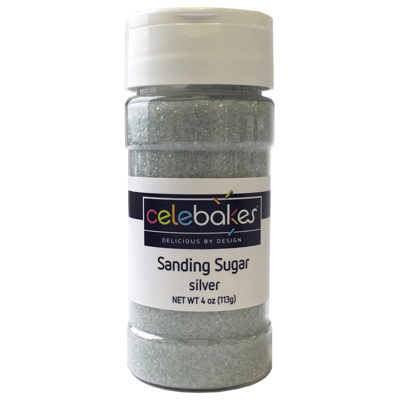 Celebakes Silver Sanding Sugar, 4 oz.