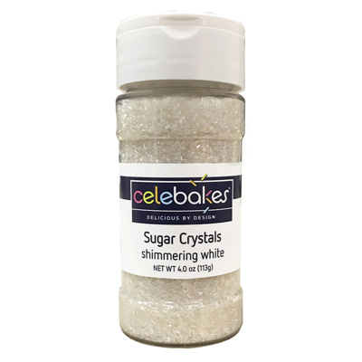 Celebakes Shimmering White Sugar Crystals, 4 oz.