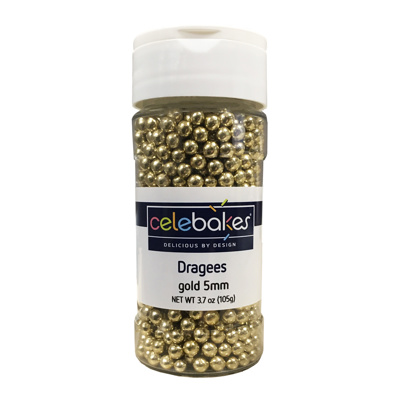 Celebakes Gold Dragees, 5mm