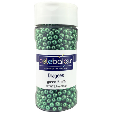 Celebakes Green Dragees, 5mm