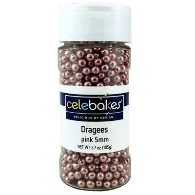 Celebakes Pink Dragees, 5mm