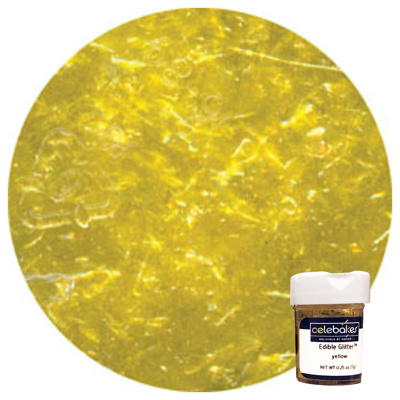 Celebakes Yellow Edible Glitter, .25 oz