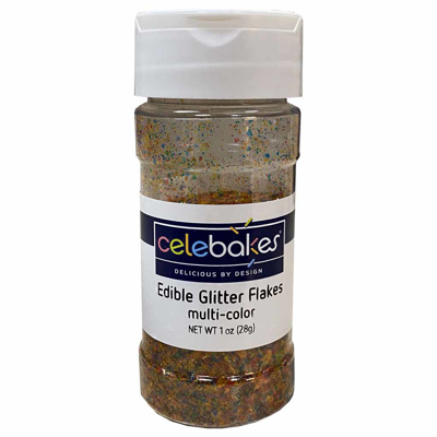 Celebakes Multi-Color Edible Glitter Flakes, 1 oz.