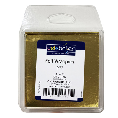 Celebakes Gold Foil Wrapper, 3" x 3"