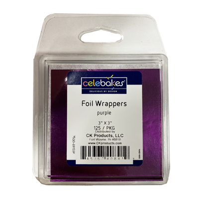 Celebakes Purple Foil Wrapper, 3" x 3"