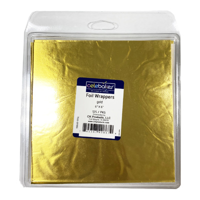 Celebakes Gold Foil Wrapper, 6" x 6"