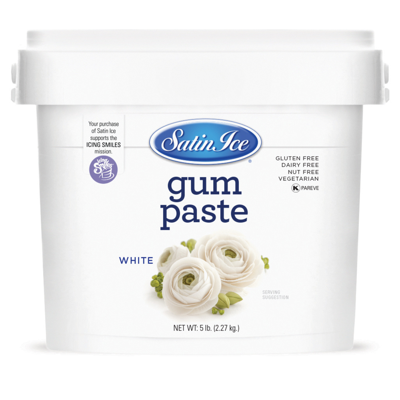 Satin Ice White Gum Paste, 5 lb.