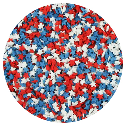 Mini Red, White, & Blue Stars Edible Confetti, 5 lb.