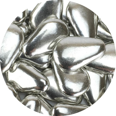 Silver Almond Shape Dragees, 8.8 lb.