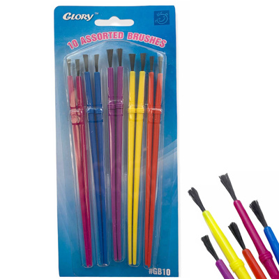 Assorted Candy Paint Brushes, Set of 10