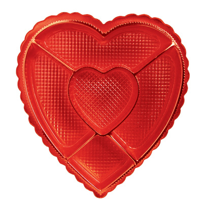 Red Sections Heart Candy Box, 1 lb.