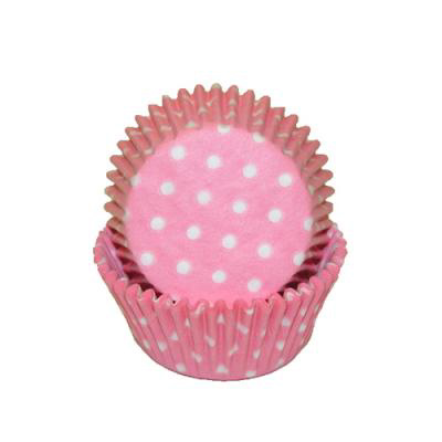 Mini Light Pink Polka Dot Baking Cups, 500 Count