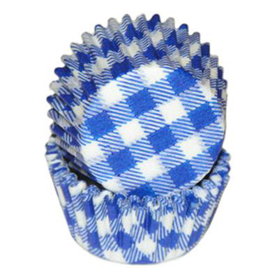 Blue Gingham Mini Baking Cups, 500 count
