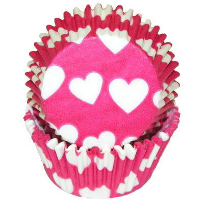 Hot Pink w/White Stars Baking Cups, 500 count
