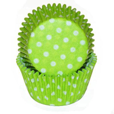 Lime Green Polka Dots Baking Cups, 500 Count