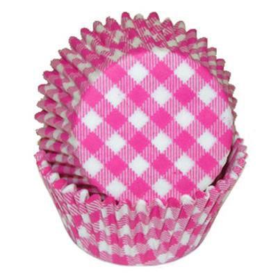 Hot Pink Gingham Baking Cups, 500 count