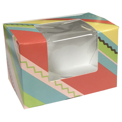 Stripes Candy Box w/Window, 1/4 lb.
