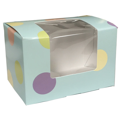 Polka Dot Candy Box w/Window, 1/4 lb.
